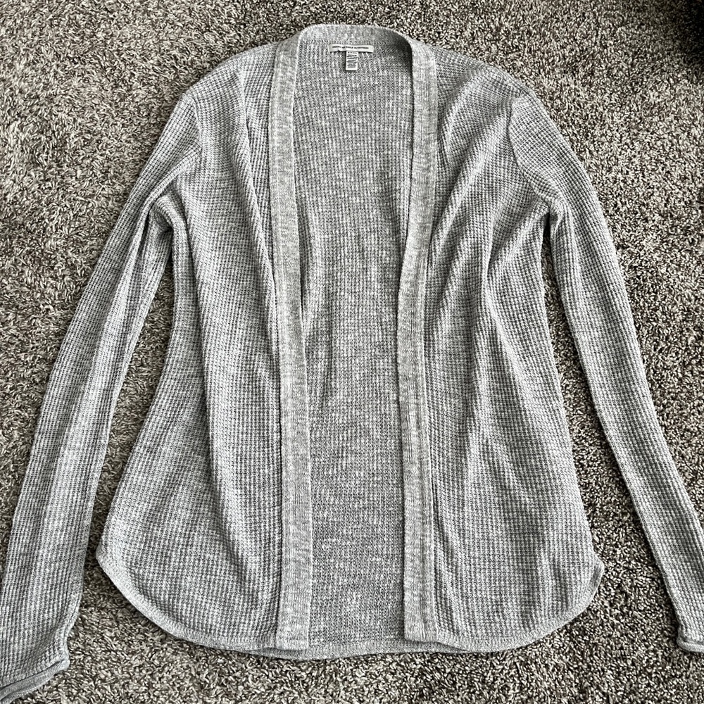 3/$12 American Eagle Outfitters Gray Waffle Knit Open Front Gray Cardigan